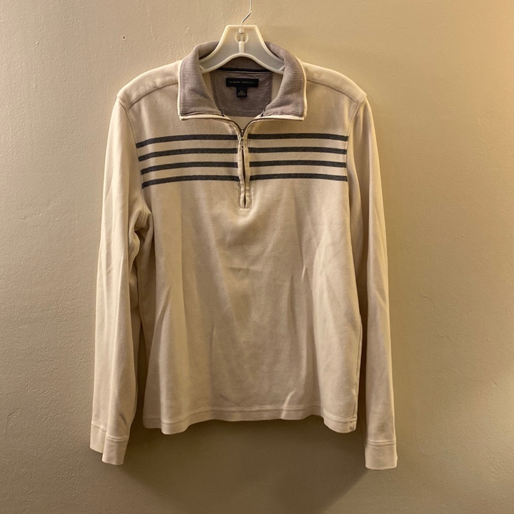 Banana Republic white quarter zip